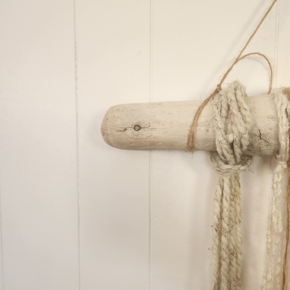 Boho Yarn Driftwood Wall Hanging Hand Woven Abstract Tapestry Bohemian Decor - Picture 5 of 9